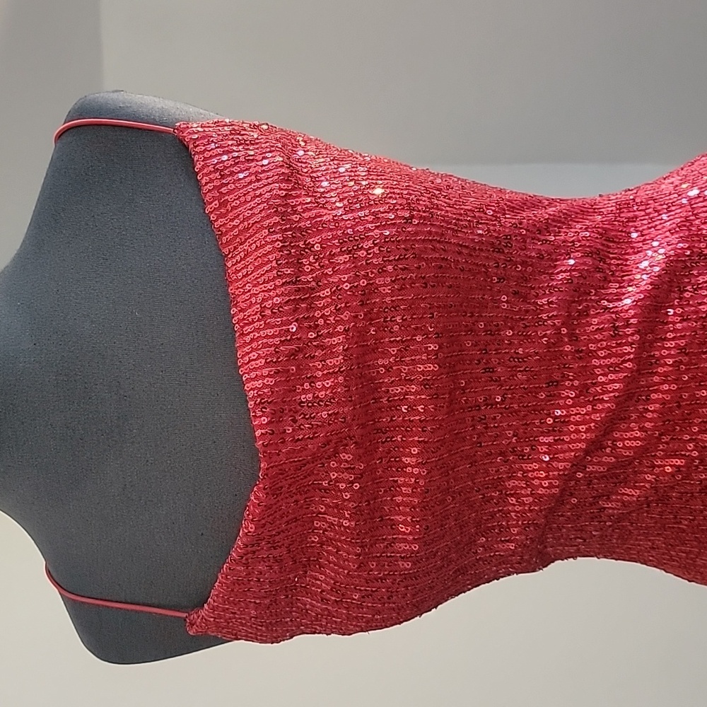 Red sequin dress